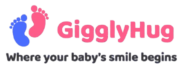 GigglyHug trusted baby products affiliate brand logo with cute baby footprints