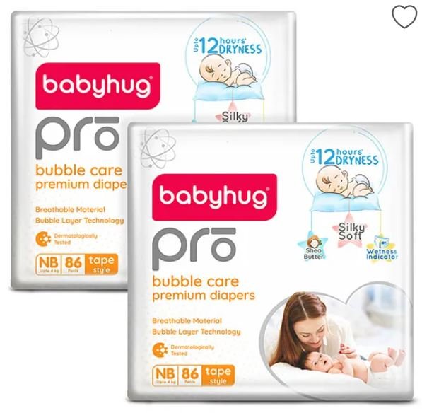 Babyhug Pro Bubble diaper with bubble-soft layer for sensitive baby skin