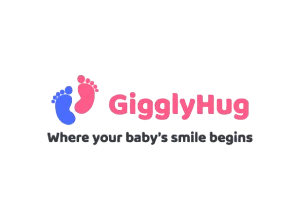 GigglyHug trusted baby products affiliate brand logo with cute baby footprints